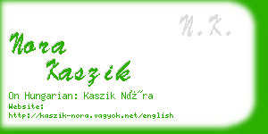 nora kaszik business card